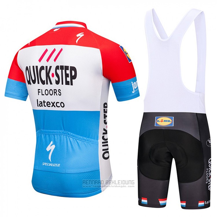 2018 Fahrradbekleidung Quick Step Floors Rot Wei Blau Trikot Kurzarm und Tragerhose - zum Schließen ins Bild klicken